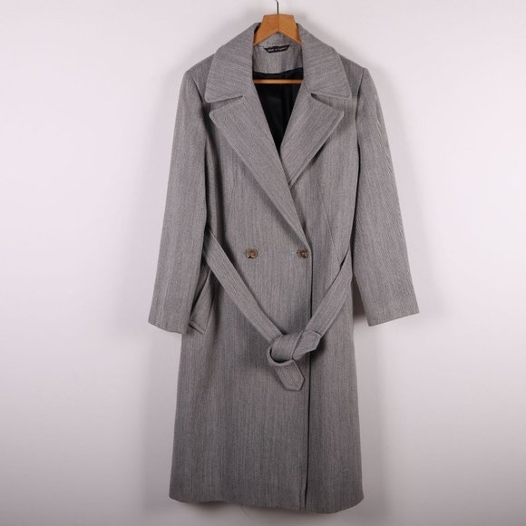 MARVIN BROWNE Wool Blend Gray Long Coat - Picture 1 of 7
